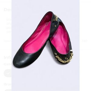 RLL Lauren Ralph Lauren Black leather round toe flats size 9